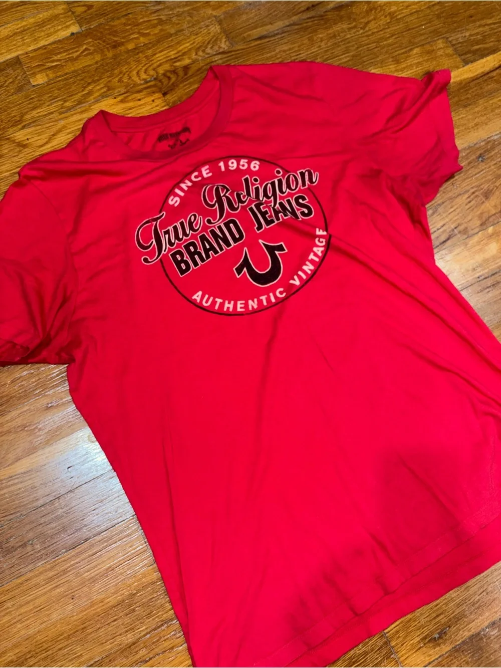 True Religion Red Short Sleeve Logo Tee